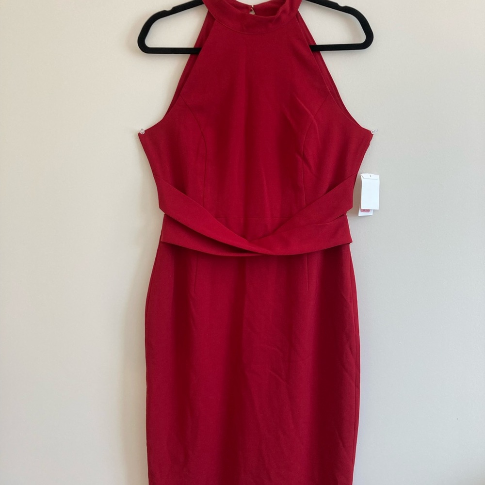 Jessica Simpson racer front red midi dress- US 12 - Picture 2 of 7
